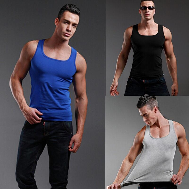 Crossfit Vest - Men Sports Vest Sleeveless Square Neck