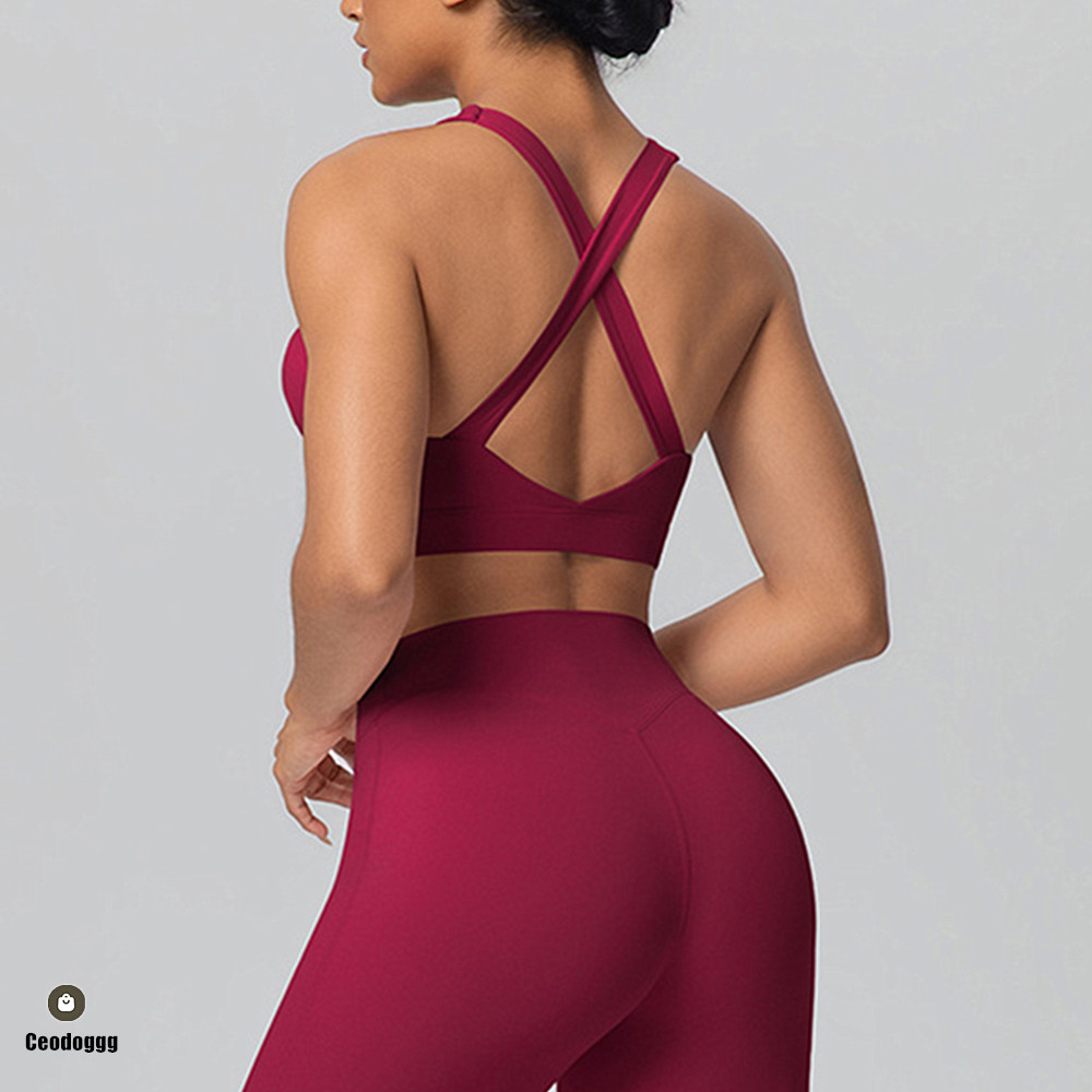 Crossfit Yoga - Pad Cross Shoulder Strap Yoga Bra