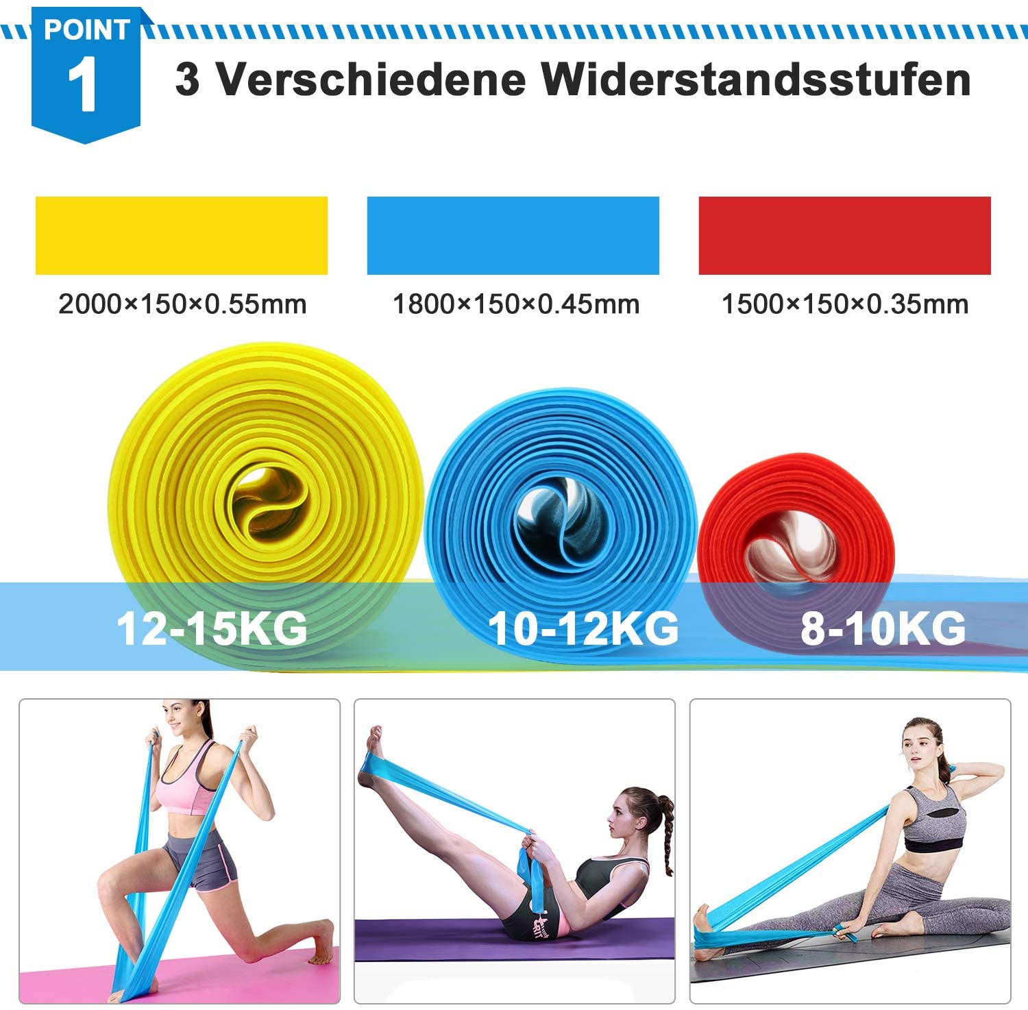 Elastic Fitness Bands 3Pcs Res - Crossfit Accessories ulasan dan harga