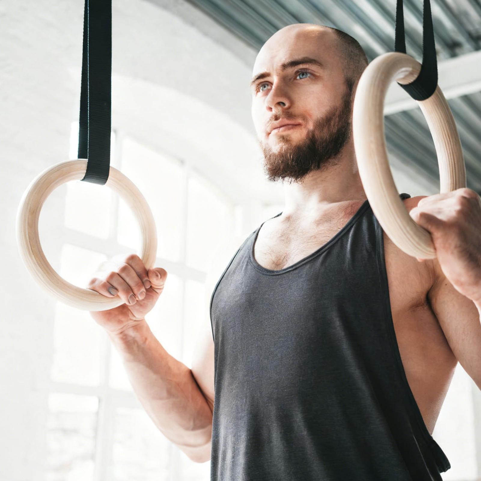 2Pcs/Pairs Wooden Portable Gym - Gymnastic Ring Wood ulasan dan harga