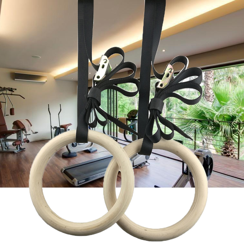 Fitness Gymnastic Rings with A - Gymnastic Ring Wood ulasan dan harga
