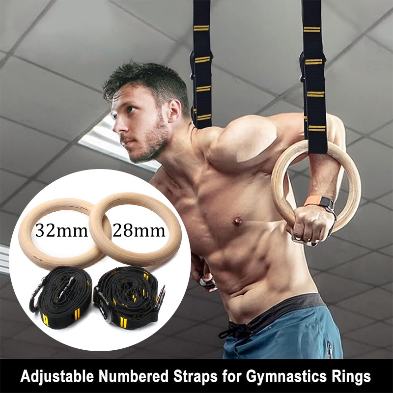 28mm 32mm Pull-up Gymnastics R - Gymnastic Ring Wood ulasan dan harga