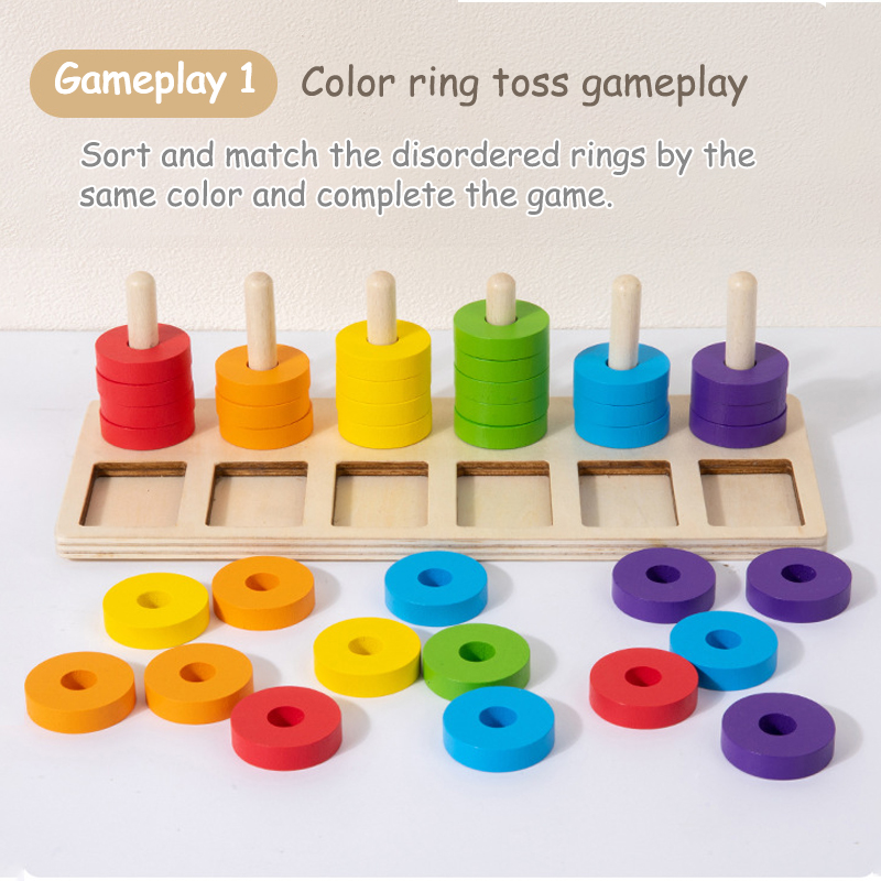 Montessori Memory Training Col - Gymnastic Ring Wood ulasan dan harga